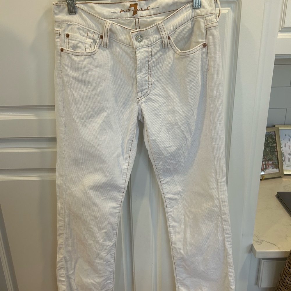Women’s 27 Seven 7 For All Mankind Off White Bootcut Corduroy Jeans